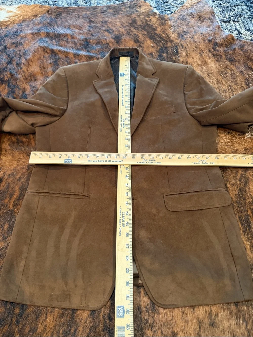 Lauren Ralph Lauren Blazer Men’s 40R Brown Suede Look Paisley Lining Sport Coat